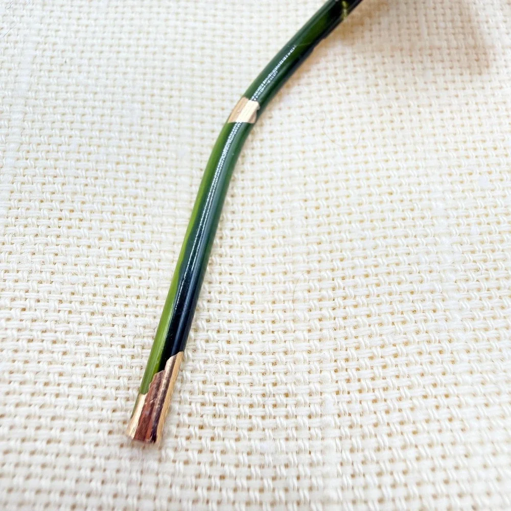 Vintage Retro 60s Oscar Charlin Green Enamel Flower Brooch